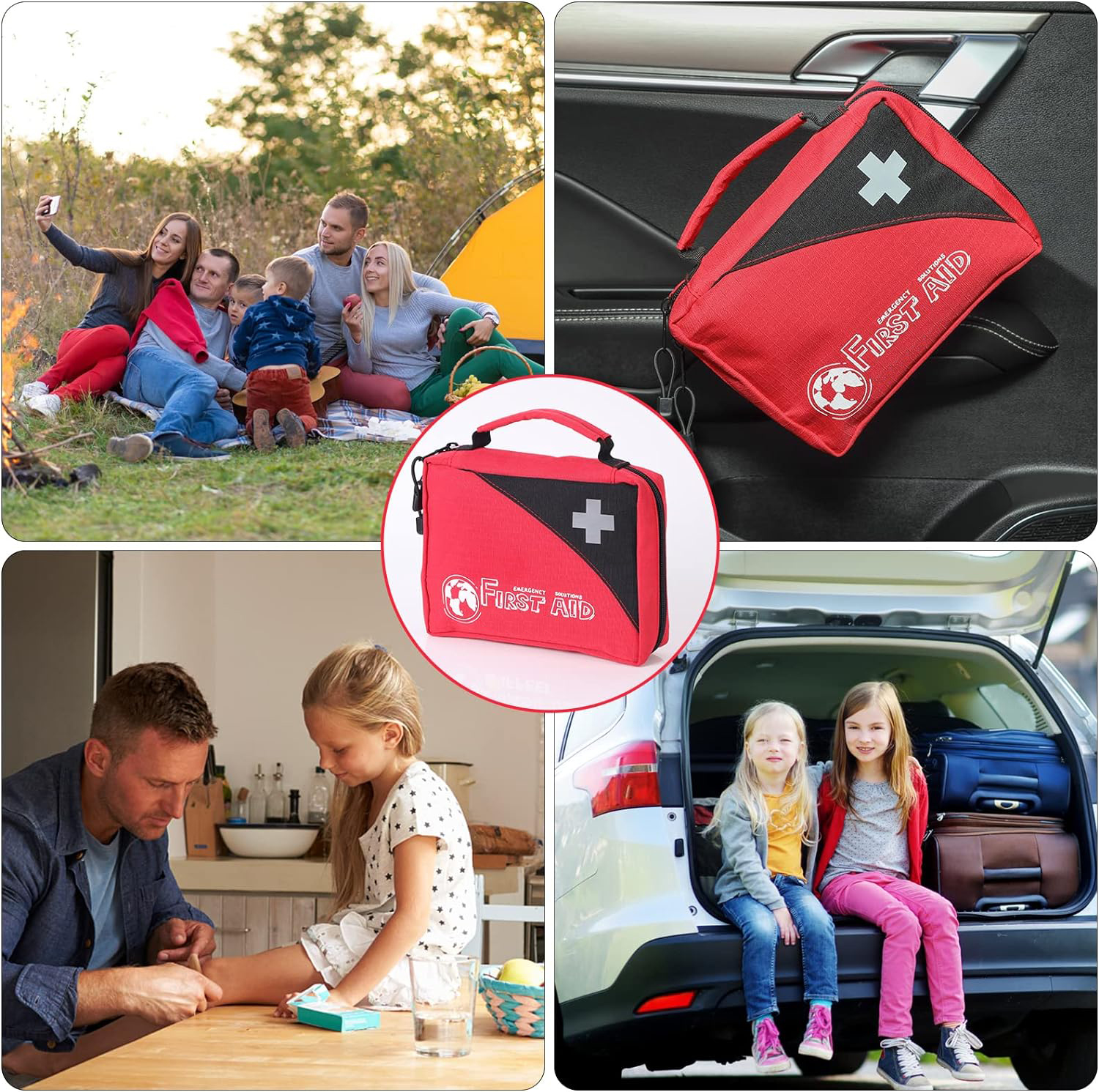 Bolsa de primeros auxilios vacías, pequeña bolsa médica de emergencia compacta de trauma para acampar el coche de viaje en casa. 