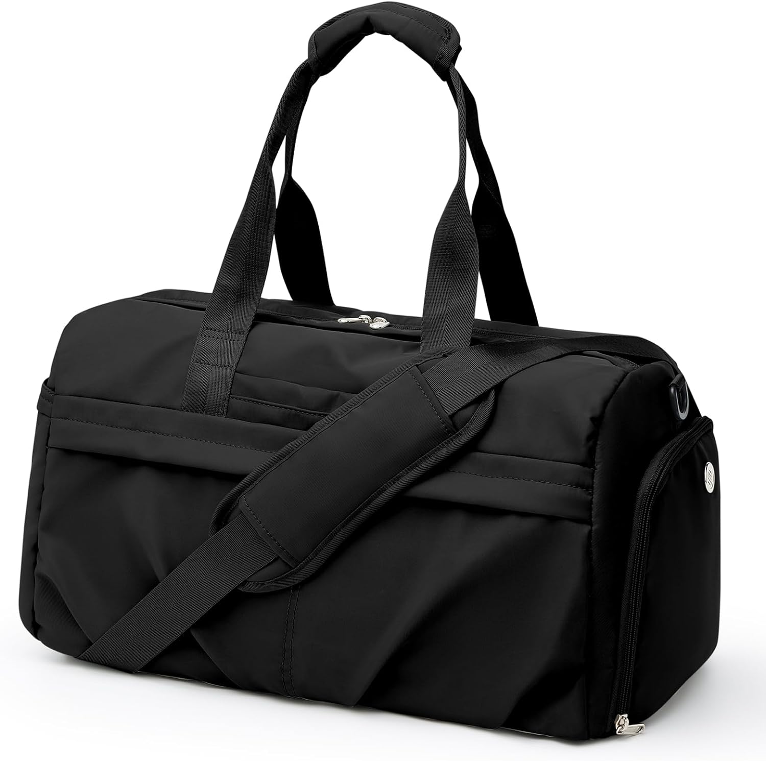 Bolsa de gimnasia para hombres para mujeres con compartimento de zapatos, bolso de lona deportiva, transmisión de viajes impermeable durante la noche de transporte para yoga con manga de tranvía