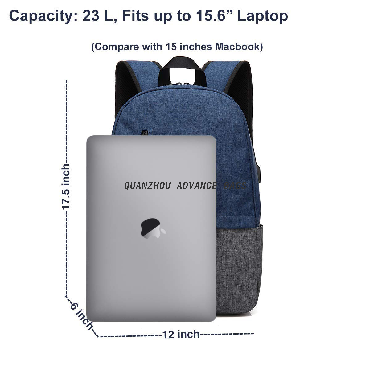 Mochila para ordenador de negocios portátil de gran capacidad de alta calidad Mochila para deportes y ocio al aire libre Mochila para día