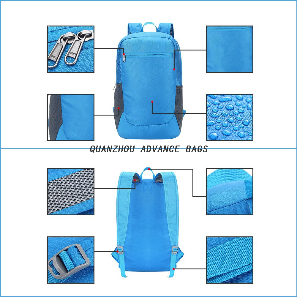 Mochila ultraligera plegable de alta calidad al por mayor ligera para acampar, deportes al aire libre, bolsa personalizada, impermeable, senderismo, viaje, escalada, mochilas