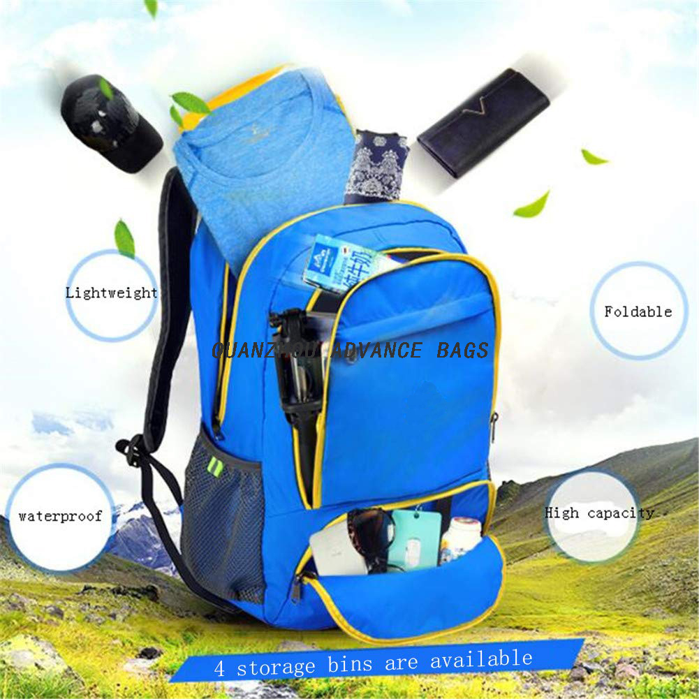 Mochila ultraligera plegable de alta calidad al por mayor de moda para acampar, deportes al aire libre, bolsa personalizada, impermeable, senderismo, viaje, escalada, mochilas