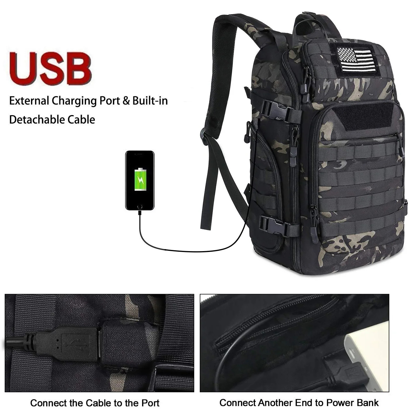 2023 mochila militar de viaje al aire libre mochila mochila de viajes