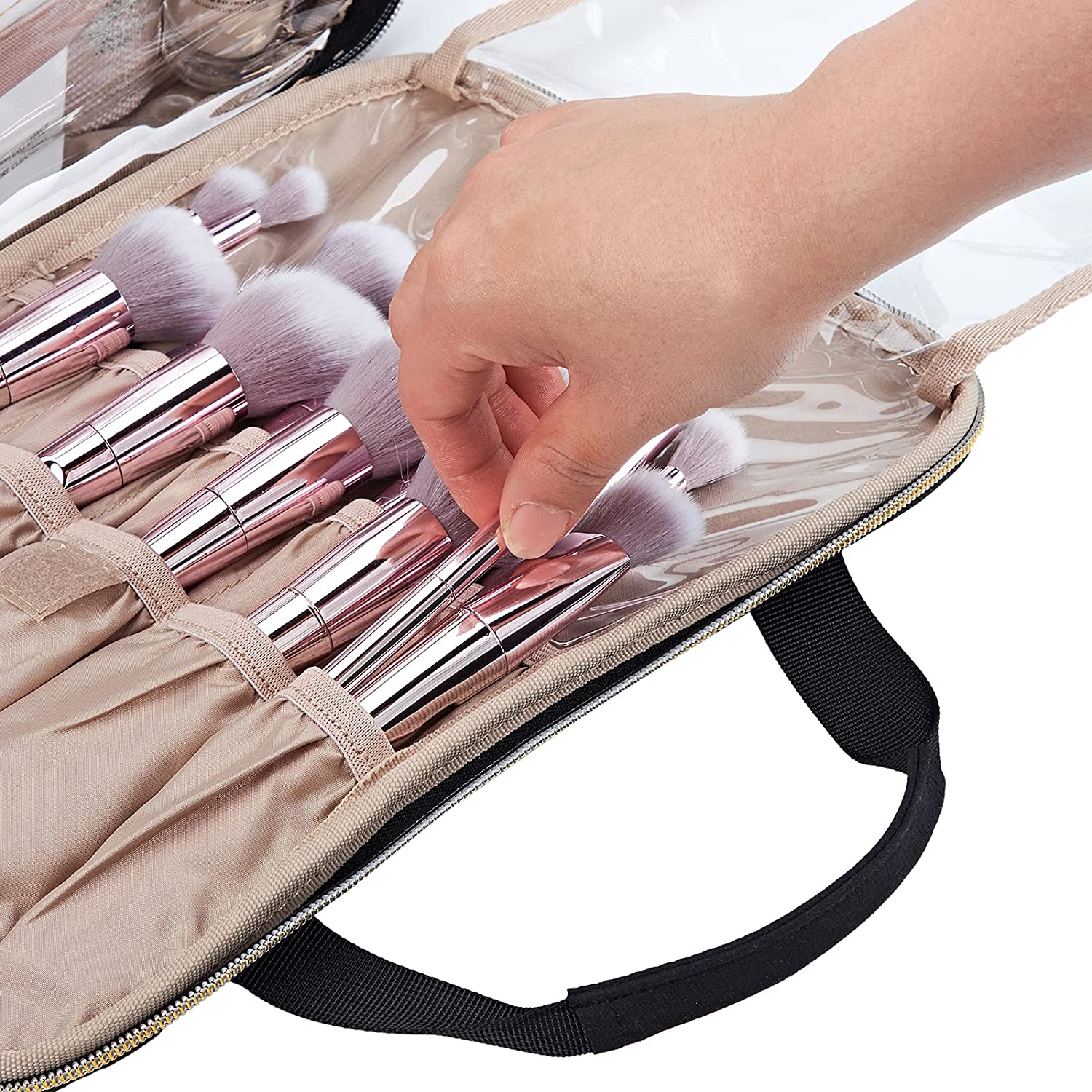 Bolsa Cosmatic resistente al agua para maquillaje, bolsa de cosméticos, organizador de artículos de tocador de viaje, bolsa plegable