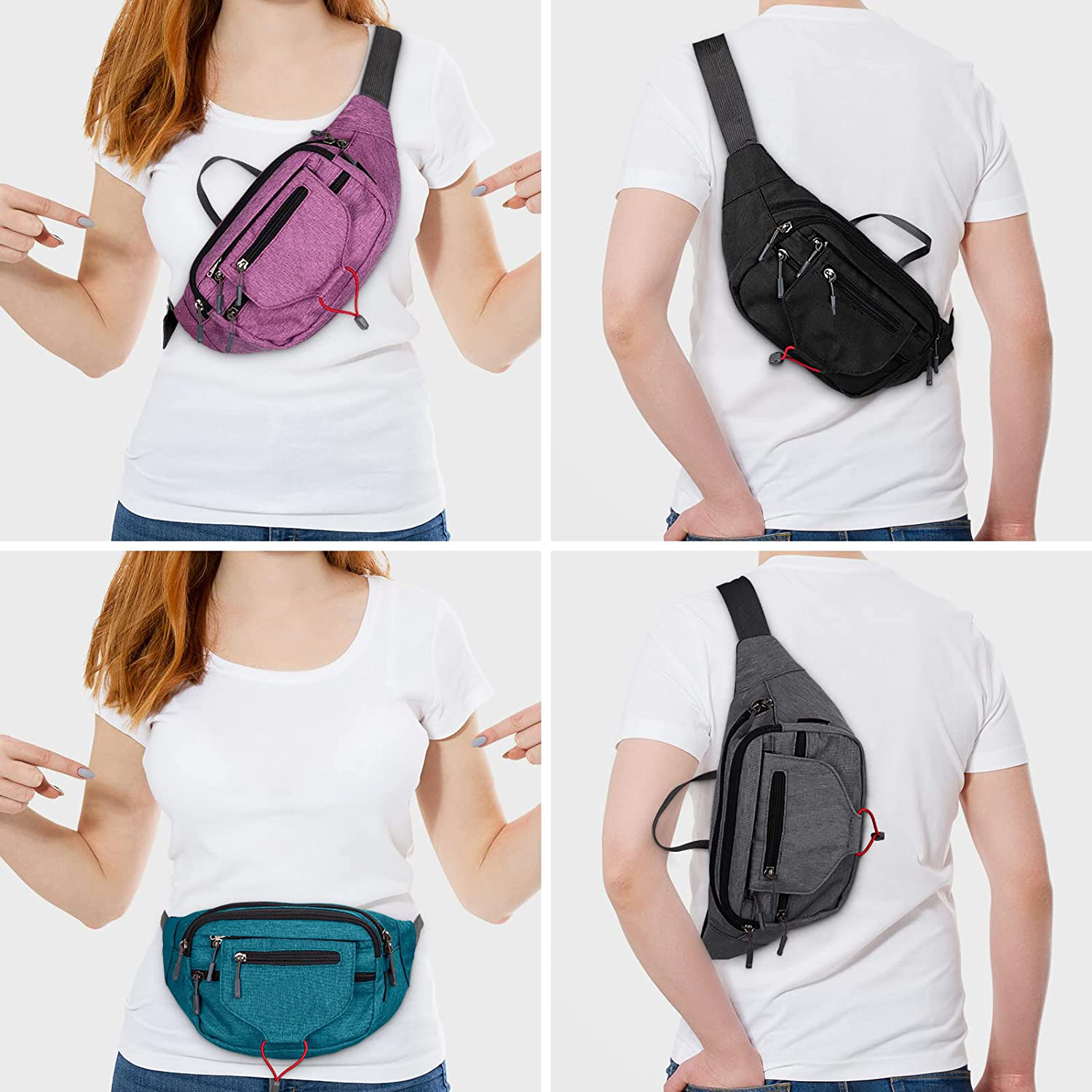Riñonera colorida de alta calidad para deportes al aire libre, para correr, para bicicleta, con logotipo personalizado, riñonera informal sencilla para hombres y mujeres