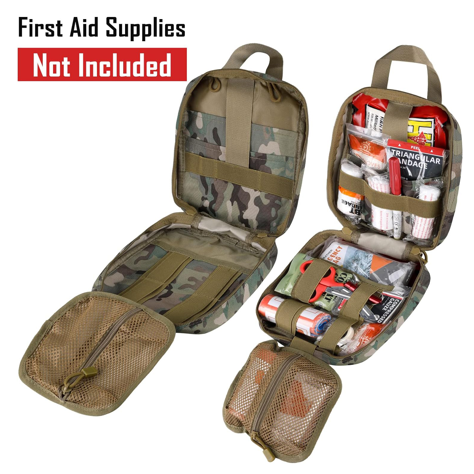 Bolsa de primeros auxilios tácticos, bolsas de EMT RIP-Avance Military Ifak Medical Bag Medical Emergency Survival Kit Diseño de liberación rápida incluye parche de cruz roja