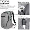 Mochila impermeable universitaria Business USB Charginig Mochila de viaje para negocios y ocio Mochila para portátil Mochila para portátil