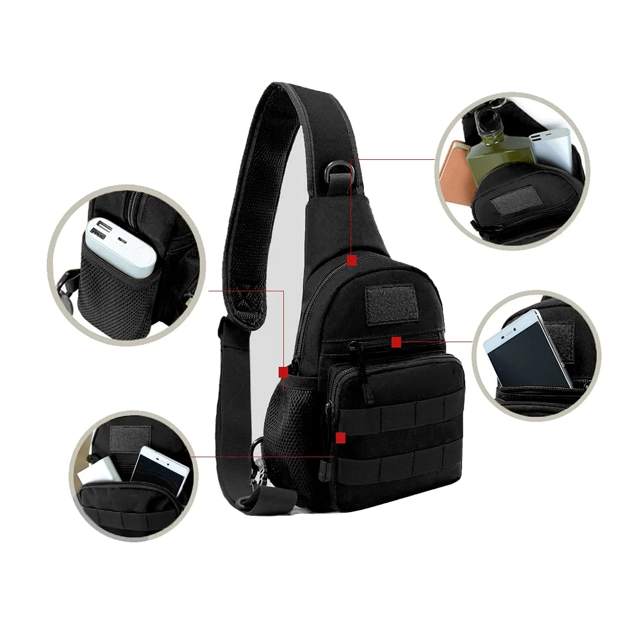 2023 Bolsa militar Viajes al aire libre Daypack Sling grande Bolsa de viaje grande impermeable al aire libre mochila mortaja