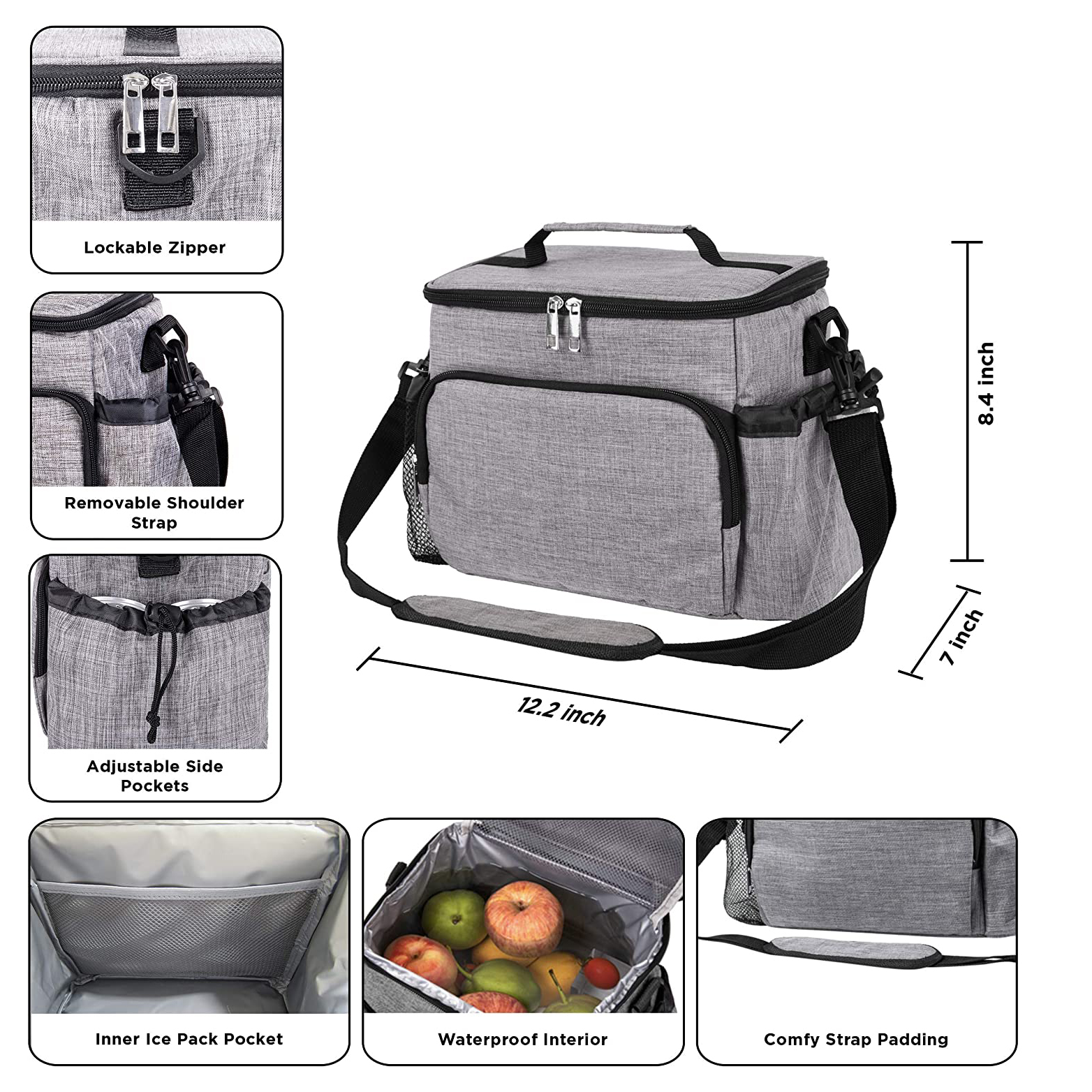Bolsa portátil Bolsa de picnic Refrigerador Mochila Bolsas enfriadoras de alimentos Bolsa de nevera Suministros isotérmicos para acampar Almuerzo térmico Bolsa térmica aislada para alimentos Bolsa enfriadora para exteriores