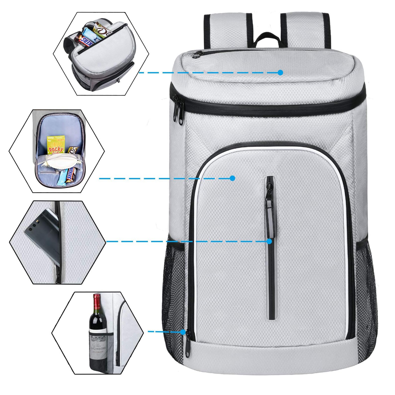  Mochila portátil bolsa de picnic de picnic refrigerador mochila bolsas refrigerador bolsas de refrigerador