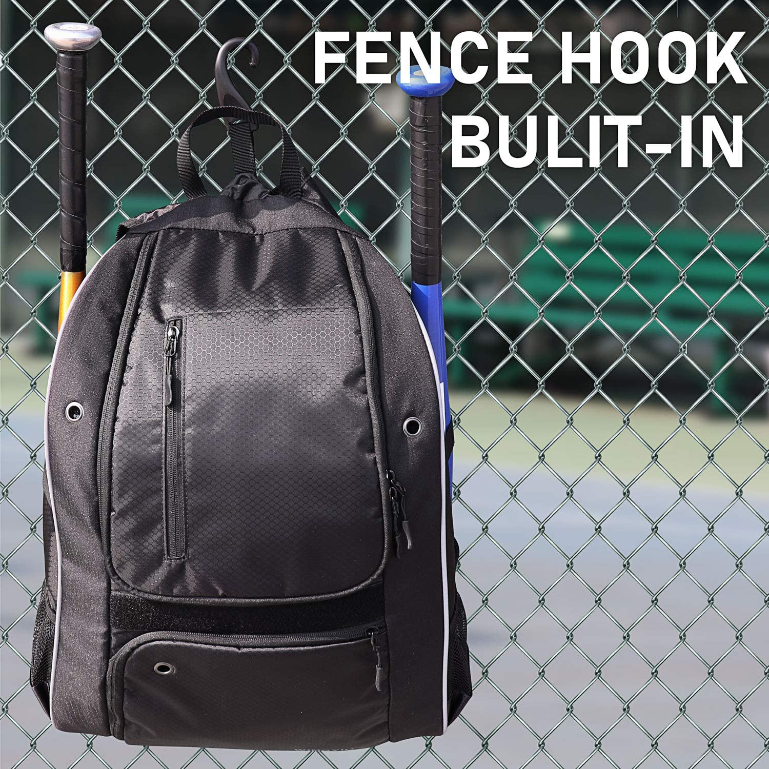 Mochila de béisbol de gimnasio para hombres bolsas de fútbol con ballcompartment y compartimento de zapatos para béisbol, fútbol, ​​entrenamiento de voleibol