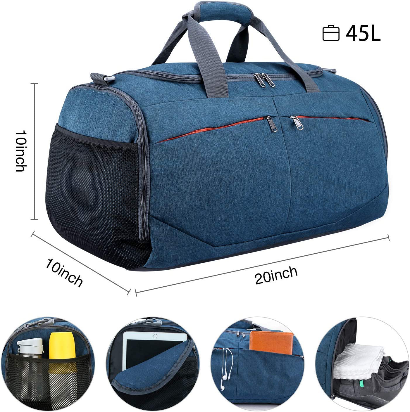 Bolsa de viaje Bolsa de gimnasia Bolsa de deportes Bolsas de viaje Bolsas de lona duradera Bolso de bolsas de entrenamiento de ejercicios