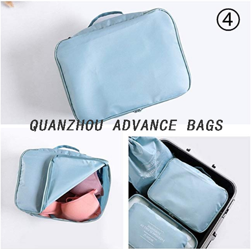 Juego de bolsas organizadoras de viaje Bolsas organizadoras de equipaje de viaje ligeras 7 piezas Juego de bolsas de cubos de embalaje BOLSA plegable impermeable personalizada