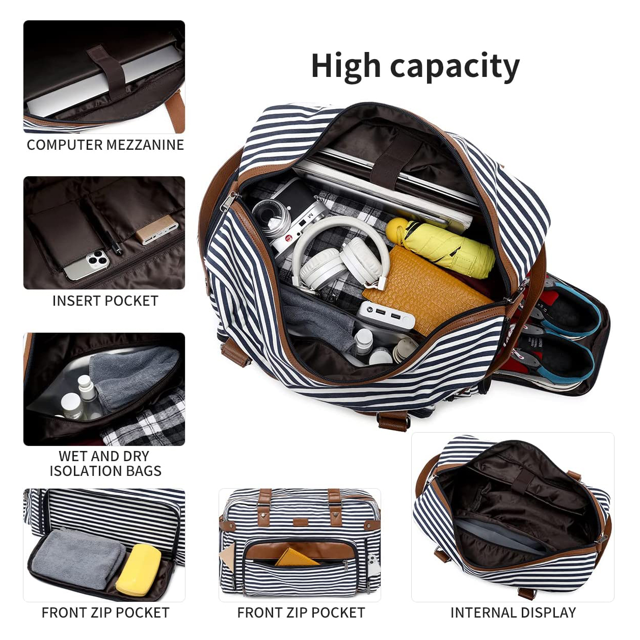 Bolsa de viaje Bolsa de gimnasia lienzo y bolsa de cuero bolsas deportivas bolsas de viaje bolsas de lona duradera