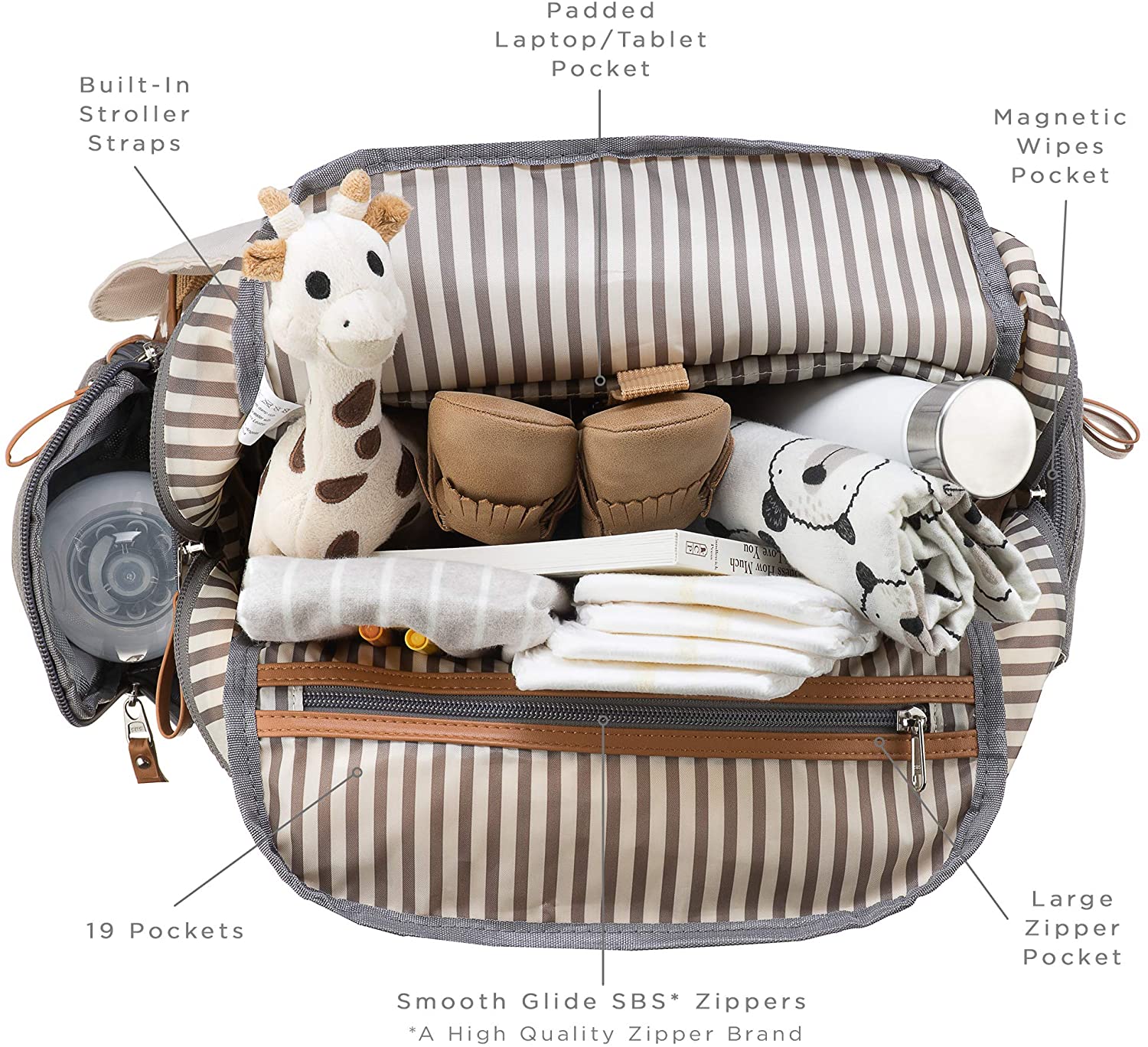 Mochila promocional de gran capacidad impermeable para pañales para mamá, mochila de viaje para bebé, mochila para pañales