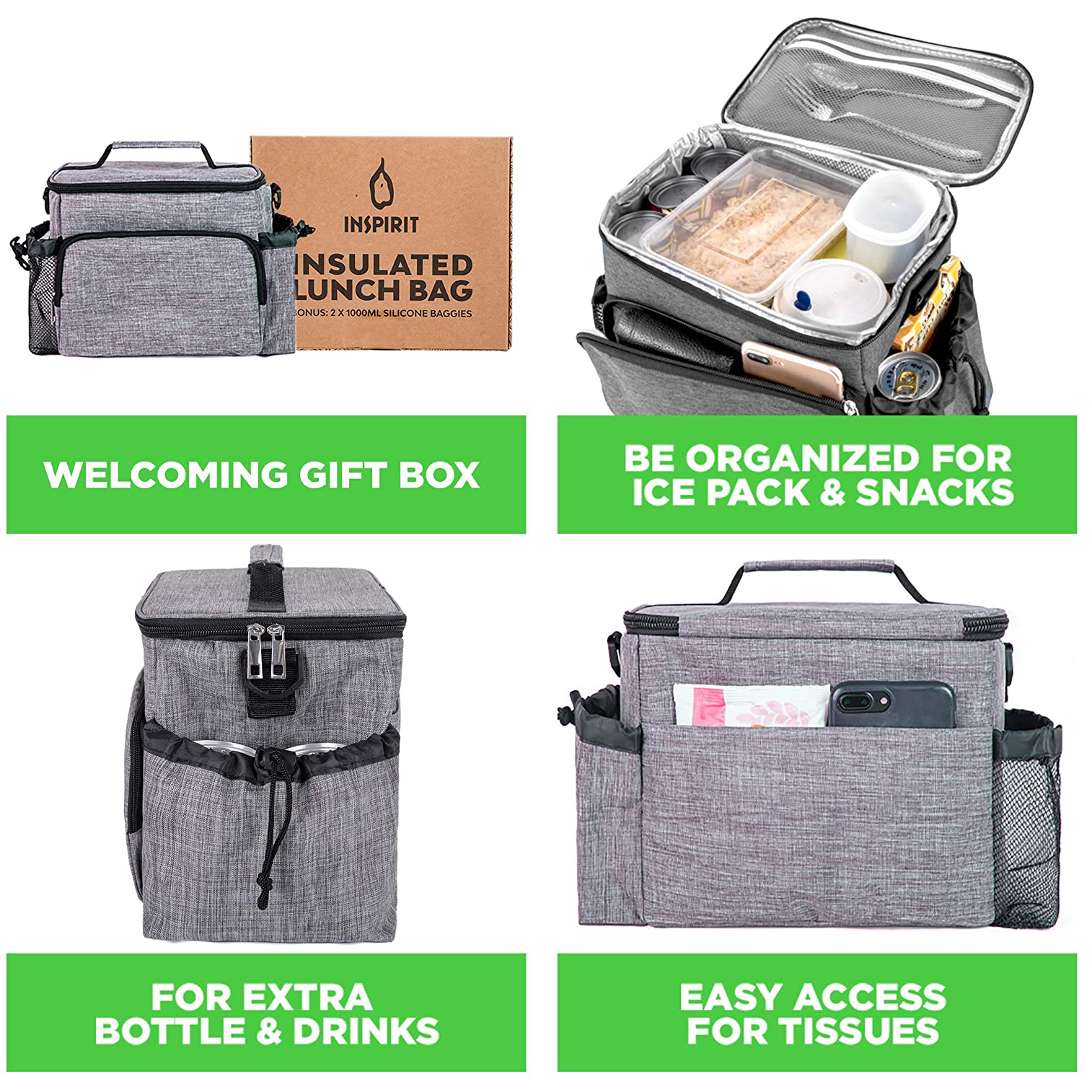 Bolsa portátil Bolsa de picnic Refrigerador Mochila Bolsas enfriadoras de alimentos Bolsa de nevera Suministros isotérmicos para acampar Almuerzo térmico Bolsa térmica aislada para alimentos Bolsa enfriadora para exteriores