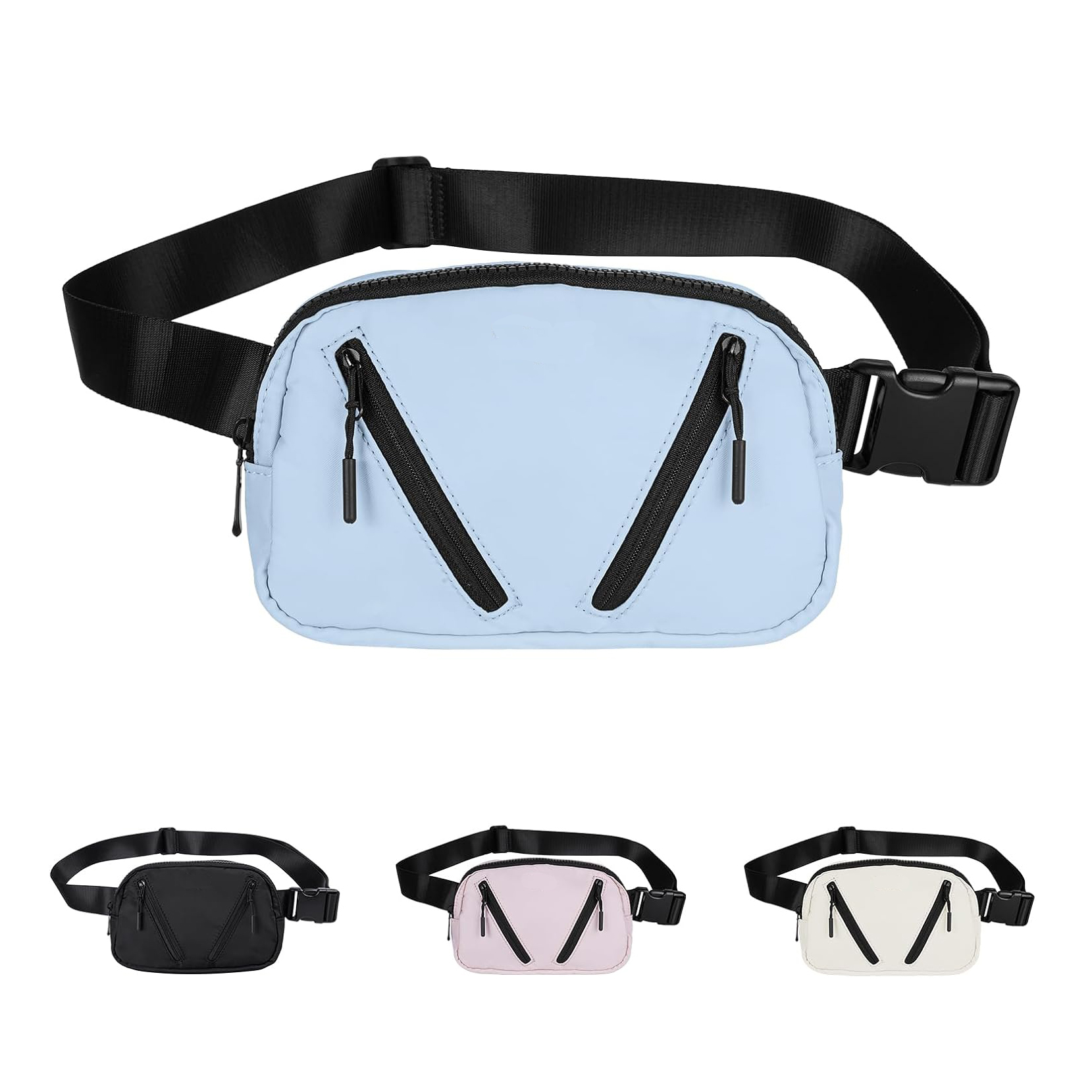 Bolsa de cintura Fanny Pack Men Mujeres Bum Hip Bum con soporte de botella de agua Correa ajustable adecuada para el entrenamiento al aire libre Traking Cycling Bolsa Bolsa
