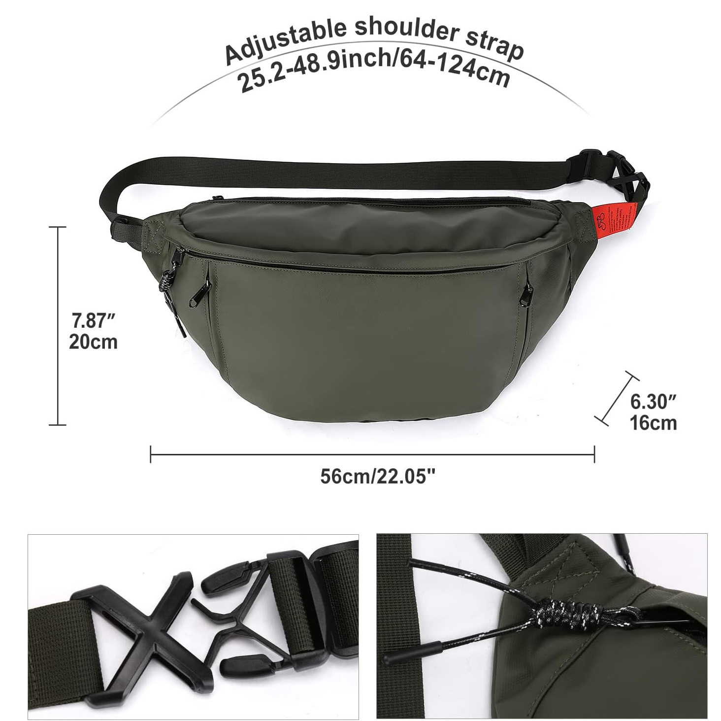 Bolsa de cintura Fanny Pack Pack Bolsas para mujeres con soporte de botella de agua Correa ajustable adecuada para el entrenamiento al aire libre Traking Cycling Bolsa Bolsa