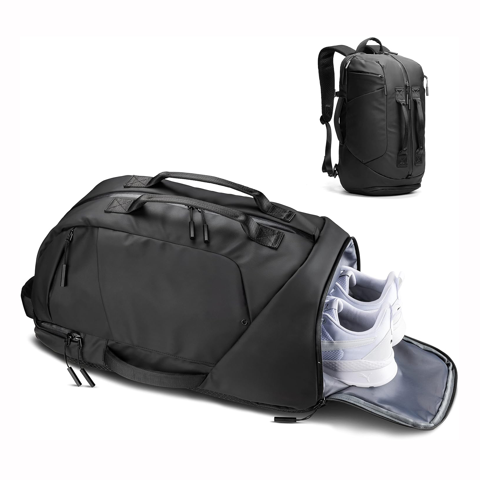 Mochila para la computadora portátil mochila de bolsas de gimnasia convertible para hombres y mujeres mochila de viajes con computadora portátil y calzado compartimento y bolso de lona para gimnasio, trabajo, deportes (35L)