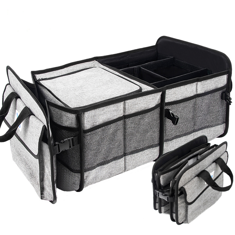 Caja plegable organizador de asiento de coche multifunción de gran capacidad organizador de maletero de coche organizador de asiento trasero de coche enfriador