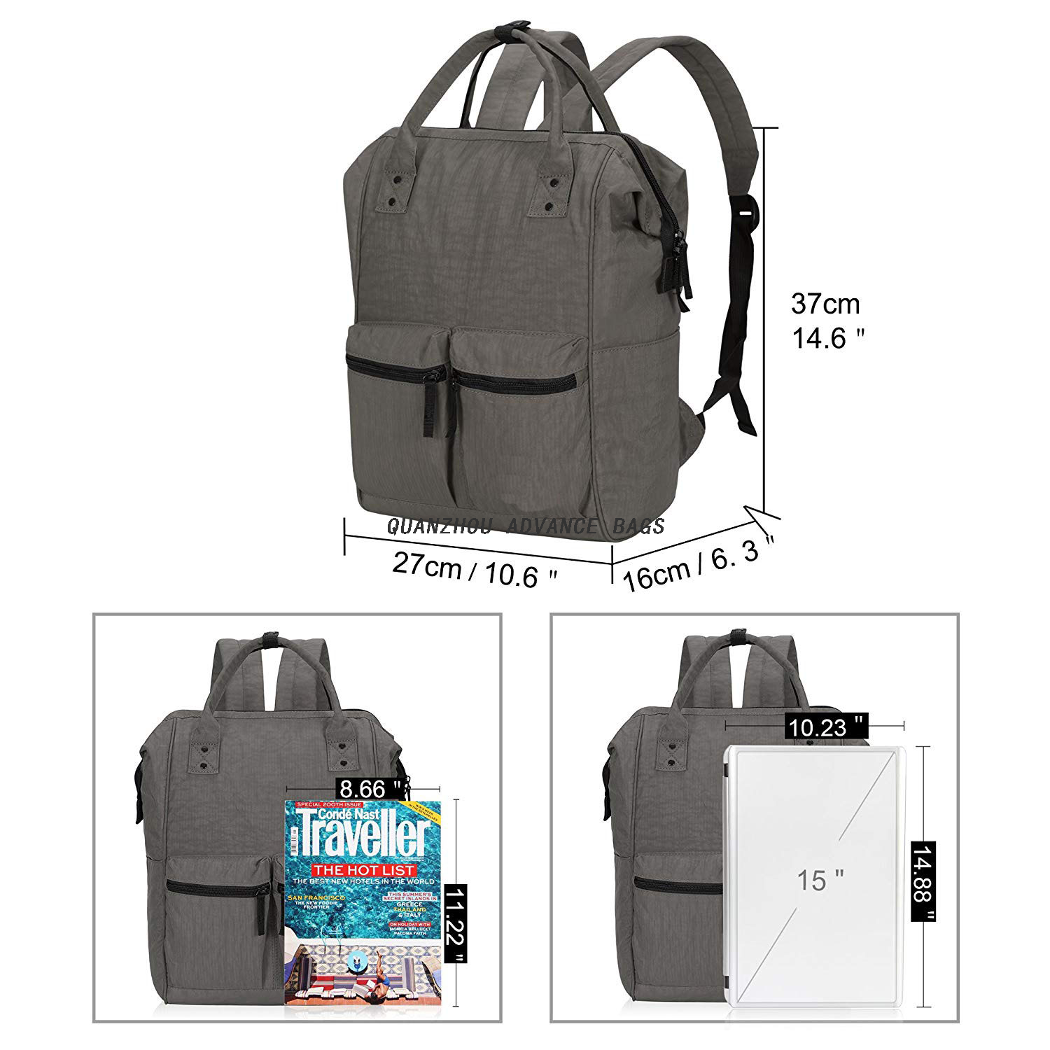 Mochila impermeable para pañales de mamá de gran capacidad, mochila convertible para viajes, bolsa de pañales para bebés