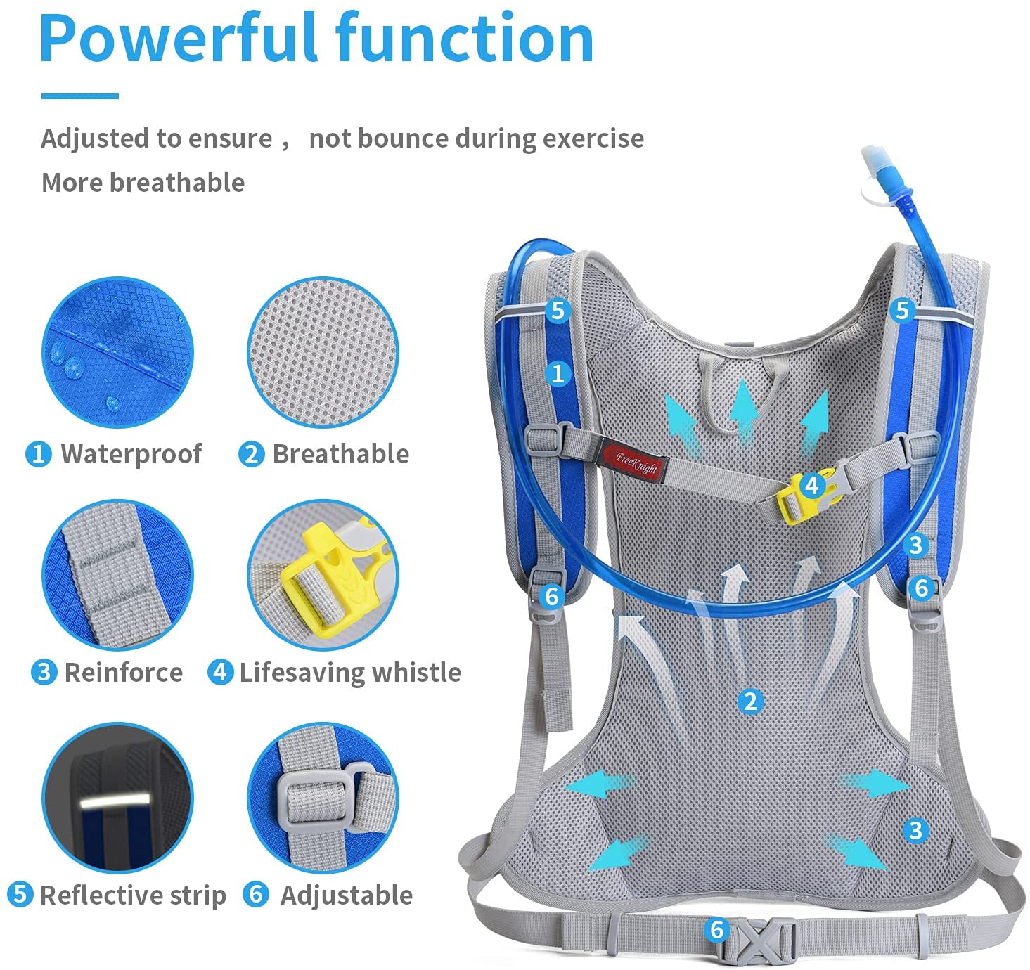 2021 Bolsa para montar en bicicleta al aire libre Senderismo Deporte Hombres Ciclismo Paquete para correr Mochila de hidratación resistente Mochila de hidratación Bolsa