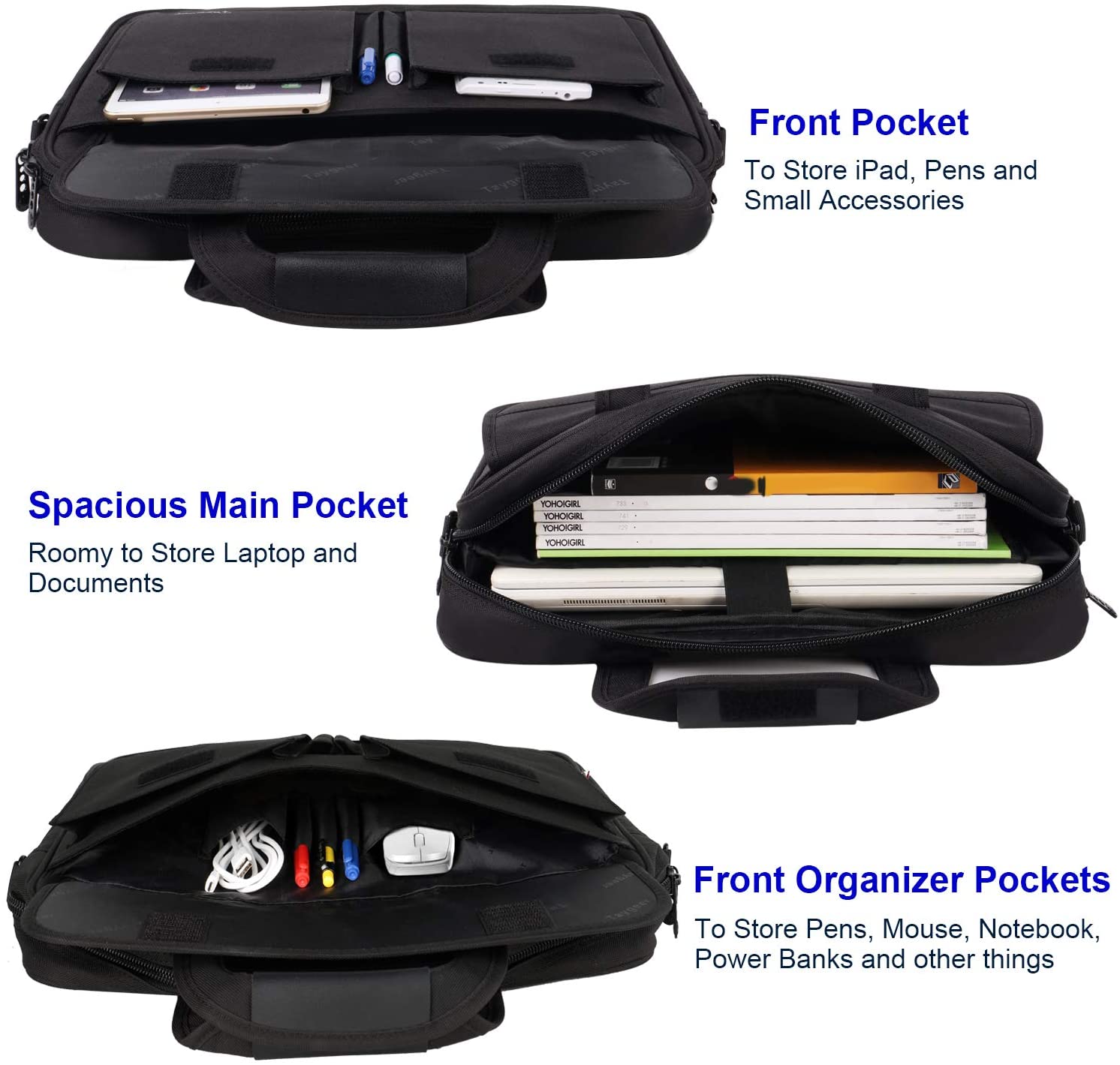 Computer Messenger Bag Custom 15.6 pulgadas Factory Custom Laptop Bag and Cases Bolsa de negocios de alta calidad