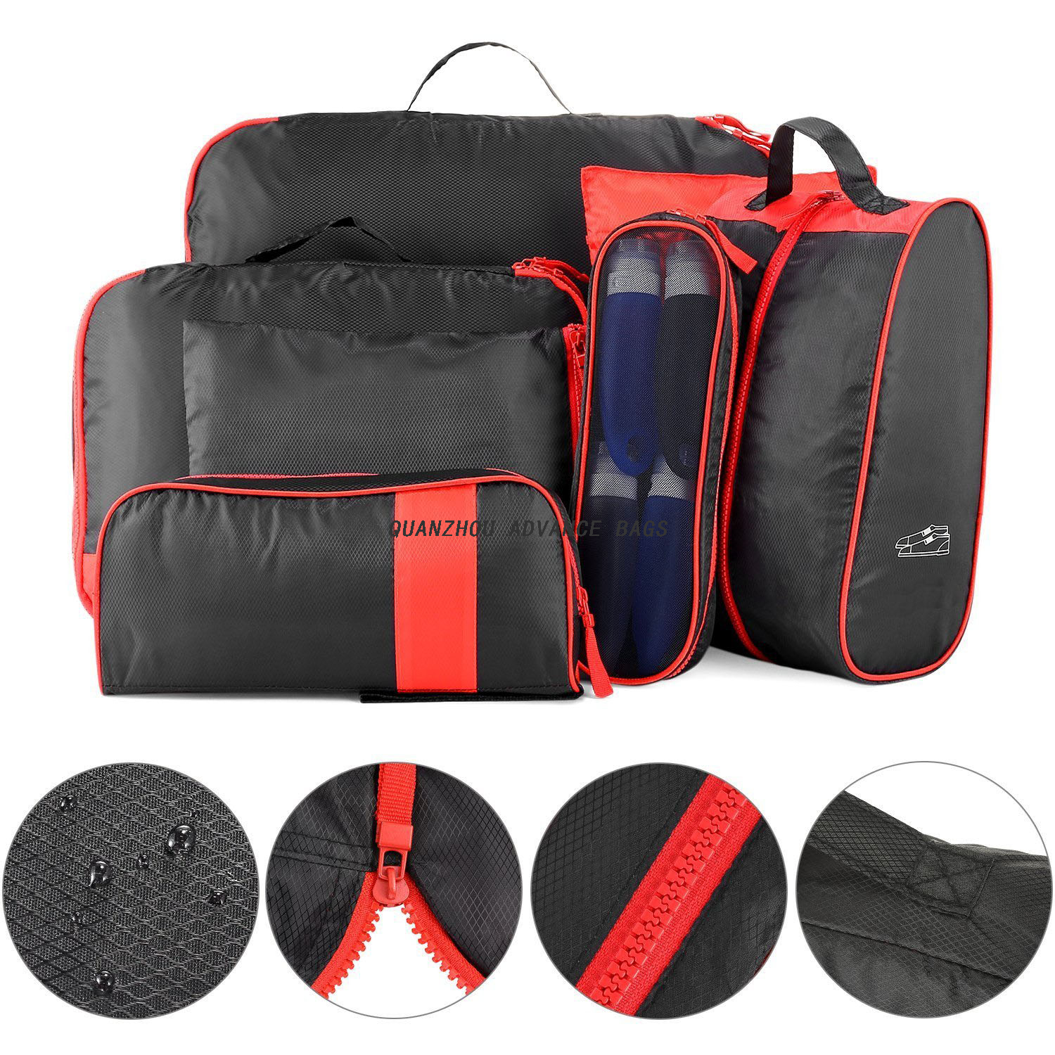 Juego de bolsas organizadoras de viaje BOLSA plegable ligera Bolsas organizadoras de equipaje de viaje 7 piezas Juego de bolsas de cubos de embalaje Personalizado a prueba de agua