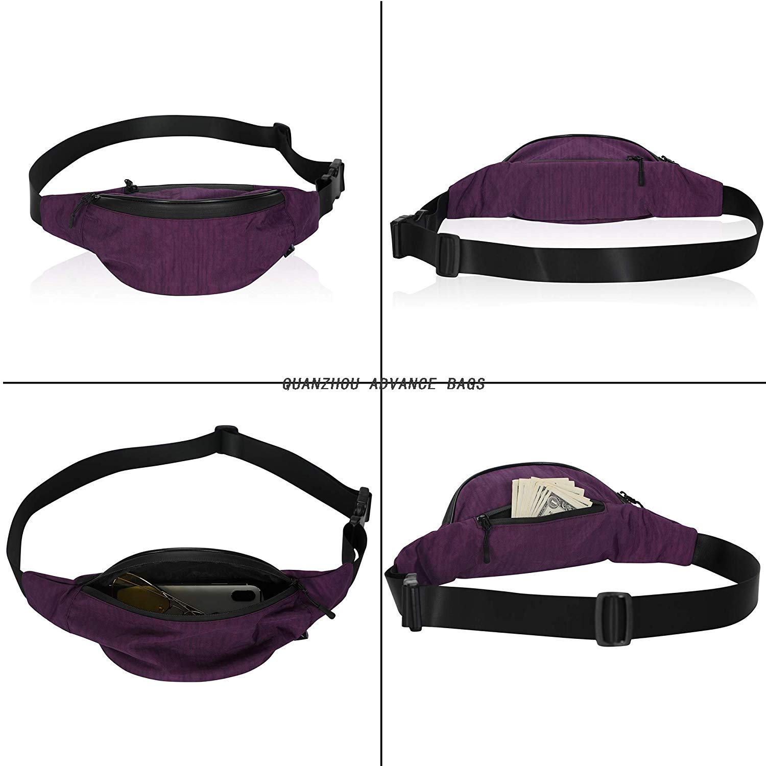 Promoción al por mayor Deportes al aire libre Correr Senderismo Logotipo personalizado Sencillo Hombres Mujeres Riñonera Casual Riñonera