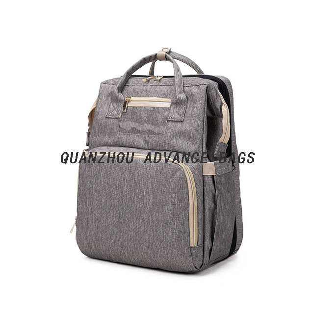 Bolsa de pañales promocional impermeable de gran capacidad para mamá, mochila de viaje para bebé, bolsa de pañales para mamá de color personalizado, mochila para cambiar la cama