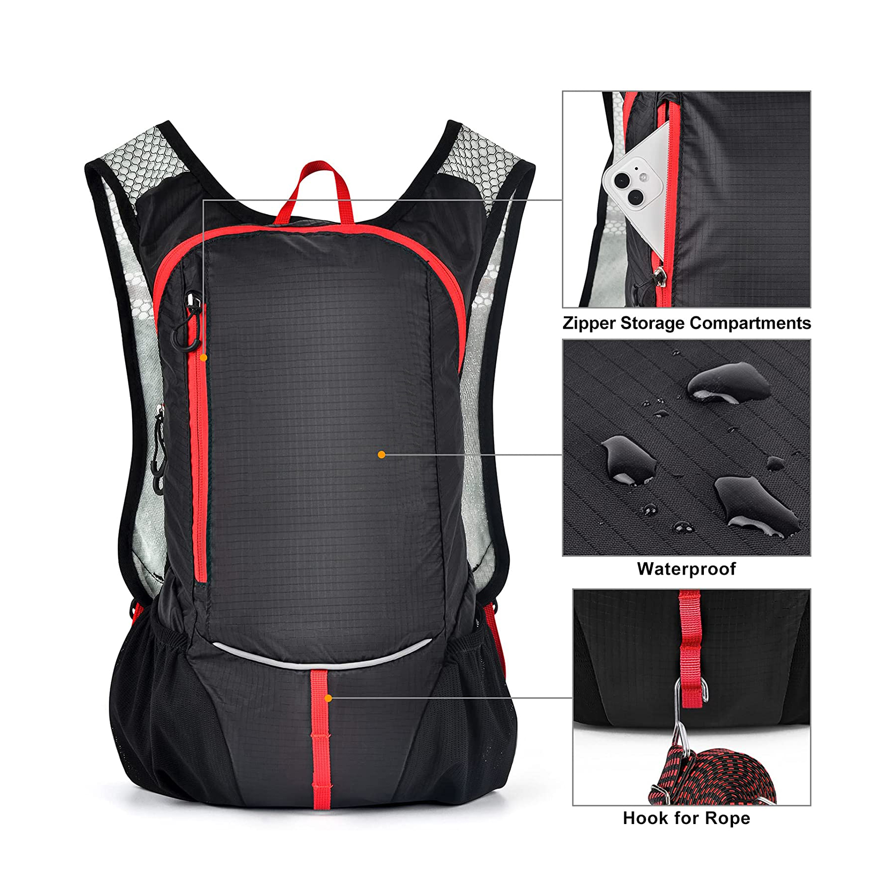 Bolsa para montar en bicicleta al aire libre de alta calidad, senderismo, deporte, hombres, ciclismo, mochila para correr, mochila de hidratación resistente, mochila de hidratación