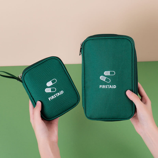 Botiquín de primeros auxilios de poliéster impermeable portátil, organizador de viaje, bolsa de almacenamiento de medicina, bolsa de cosméticos con cierre de cremallera