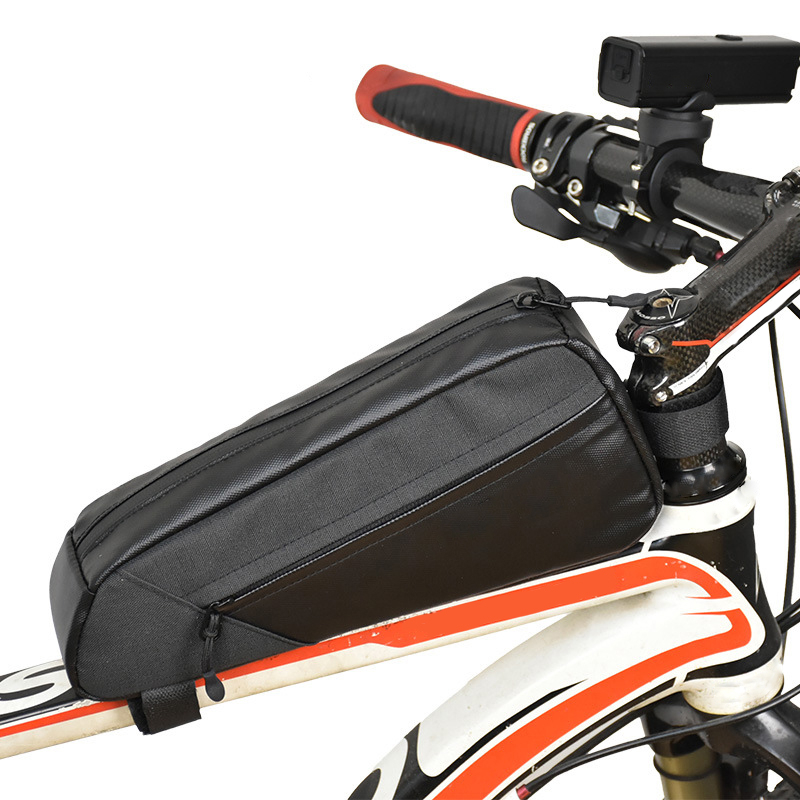 Fabricante, venta directa, equipo de ciclismo negro, bolsa impermeable para tubo superior de bicicleta de carretera, bolsa de cuadro frontal para bicicletas para todas las estaciones