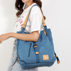 Precio de fábrica, bolso de mano Retro de lona para mujer, bolso de mano Convertible, mochila portátil, bolsos de hombro tipo shopper informales 