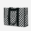 Bolso de mano para mujer con patrón de tablero de ajedrez impermeable a la moda, bolso de viaje portátil con múltiples bolsillos de gran capacidad