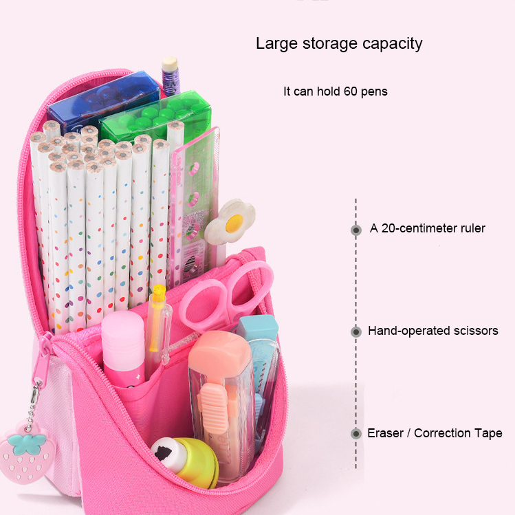 Estuche de lápices para estudiantes de gran capacidad, creativo, nuevo estilo, caja de papelería multifuncional con dibujos animados, bolso bonito para bolígrafos para niños y niñas 