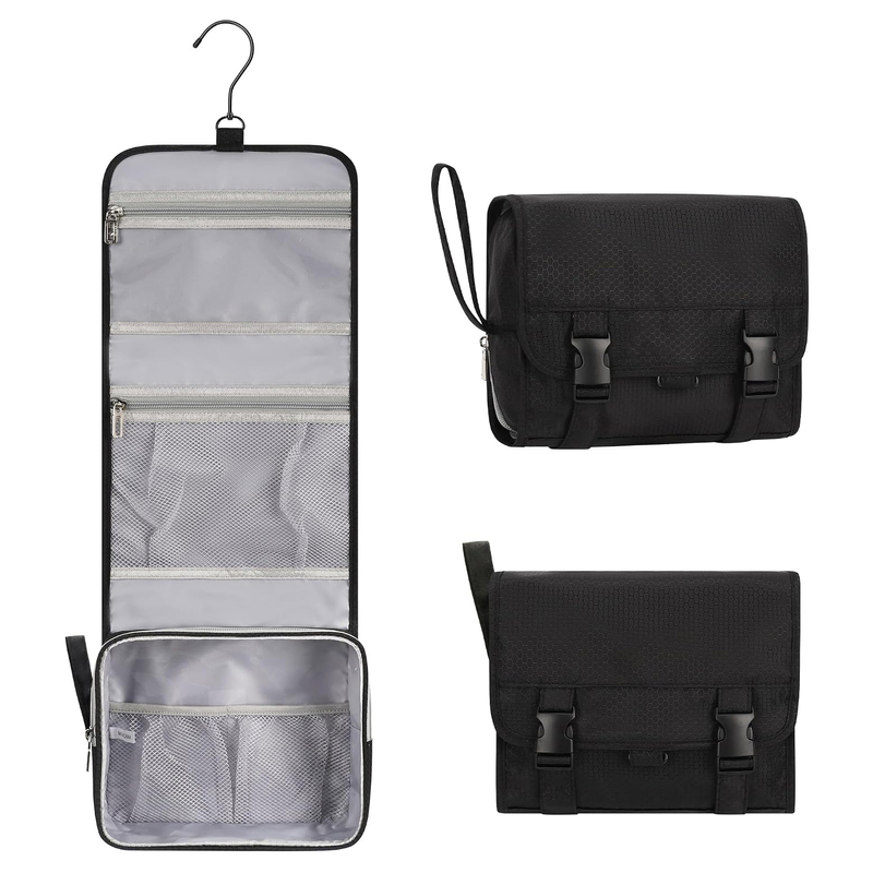 Bolsa de aseo colgante impermeable a la moda personalizada, bolsas plegables de cosméticos de viaje portátiles de gran capacidad para hombres y mujeres