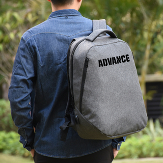Mochila para portátil de 17 pulgadas aprobada por aerolínea personalizada Advance, mochila de viaje resistente al agua con puerto de carga USB para viajes cortos