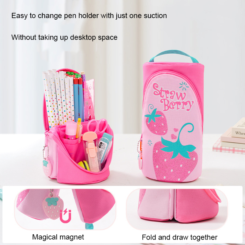 Estuche de lápices para estudiantes de gran capacidad, creativo, nuevo estilo, caja de papelería multifuncional con dibujos animados, bolso bonito para bolígrafos para niños y niñas 