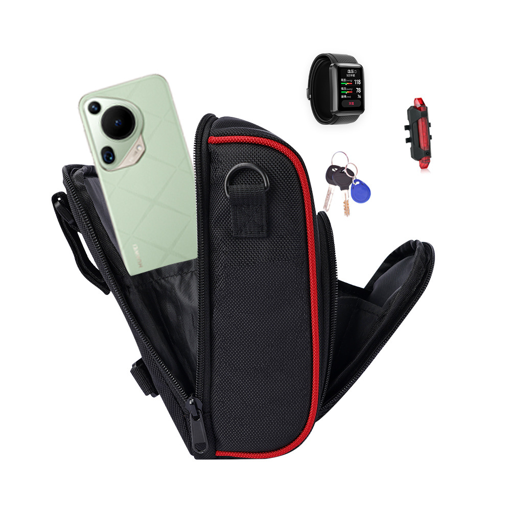 Bolsa para manillar de bicicleta de poliéster y tela Oxford duradera, impermeable, para todas las estaciones, plegable, con cubierta para lluvia