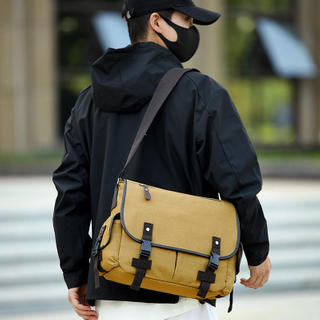 Bolso de hombro tipo bandolera informal para hombre, bolso de viaje minimalista con correa ajustable y cierre de hebilla para uso diario