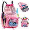 Mochila con cierre y separación en seco y húmedo para hombre y mujer, mochila deportiva para natación, malla de gran capacidad, transpirable, moda de viaje, ligera