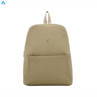 Mochilas de mujer de nailon de color sólido personalizadas de fábrica con cierre de cremallera, ligeras y modernas para estudiantes 