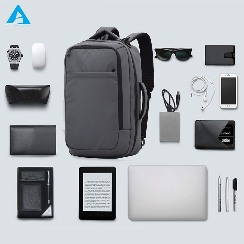 Mochila con marco interno impermeable unisex con logotipo personalizado de fábrica, bolsa para portátil transfronteriza negra con forro de poliéster