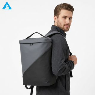 Mochila de bloque de color con logotipo personalizado, bolsa para ordenador portátil con tapa enrollable impermeable, mochila de viaje de negocios para viaje a la oficina, venta al por mayor