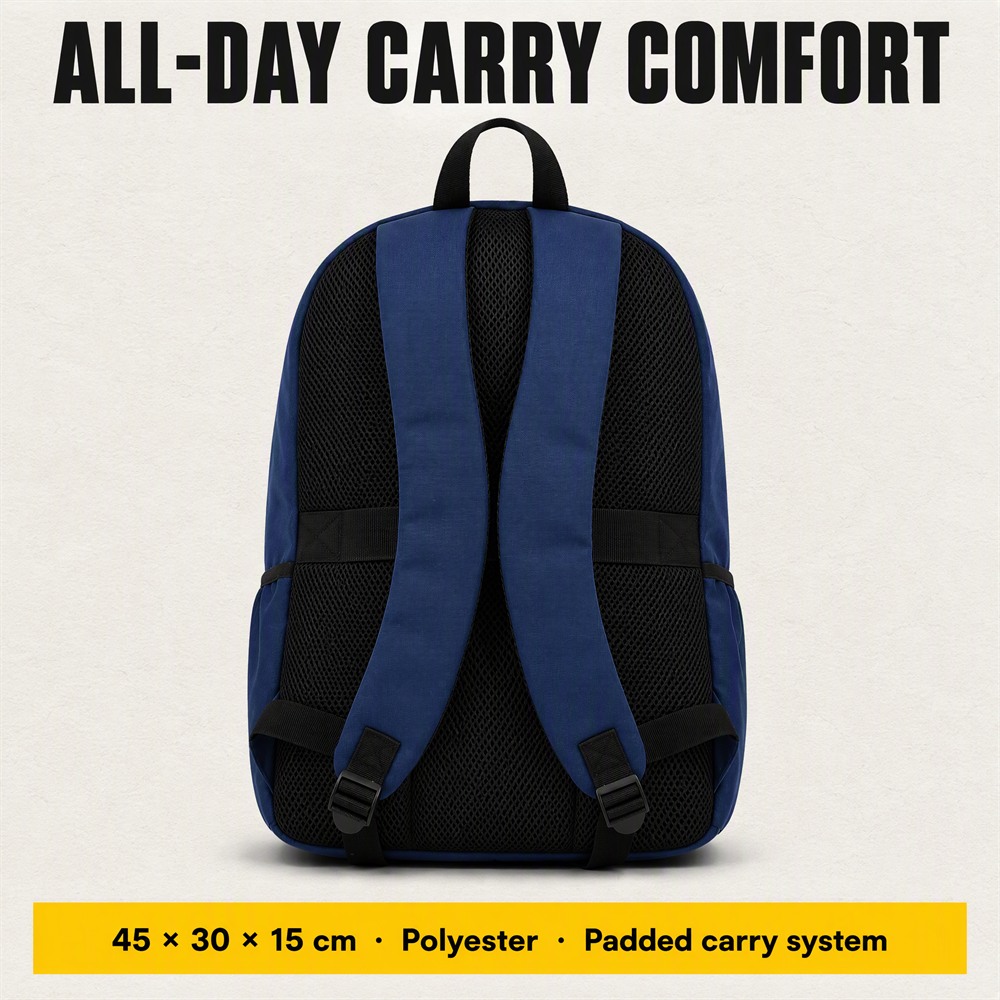 Mochila corta para viajes de negocios con logotipo personalizado de BSCI, mochila ligera para ordenador portátil con panel trasero de malla para viajes en avión