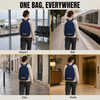 Mochila corta para viajes de negocios con logotipo personalizado de BSCI, mochila ligera para ordenador portátil con panel trasero de malla para viajes en avión