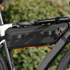Bolsa de viga transversal de tubo inferior de bicicleta de carretera de montaña de gran capacidad impermeable de poliéster con cierre de cremallera para deportes al aire libre