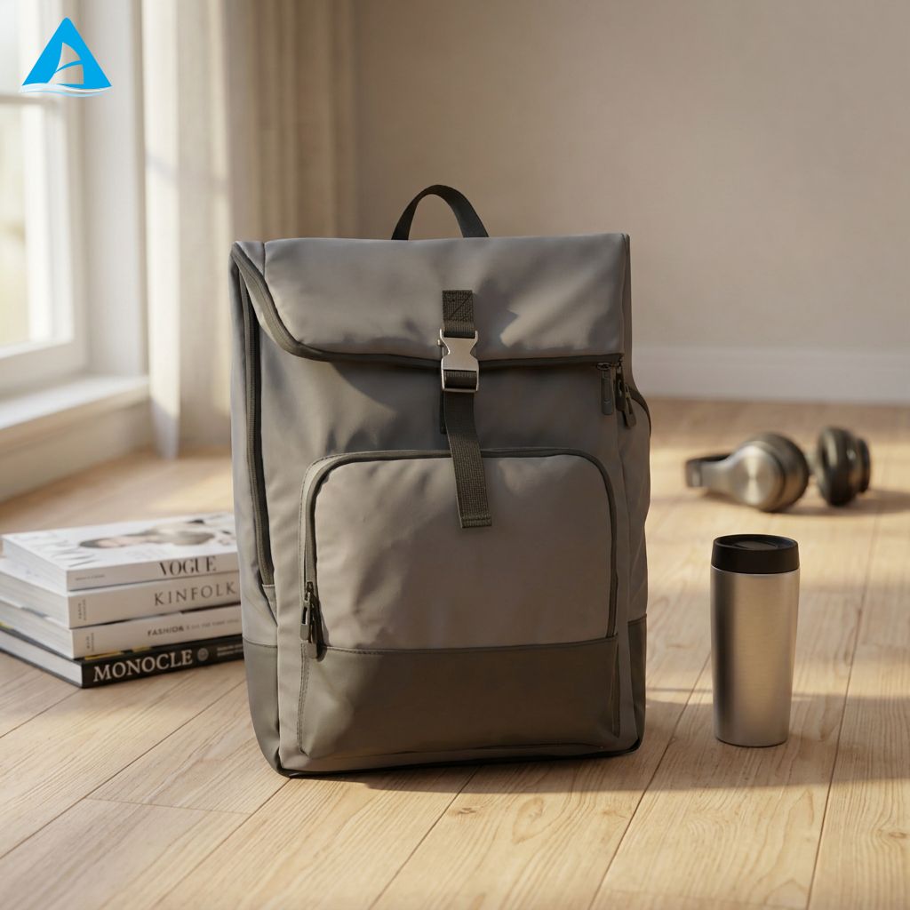 Mochila de negocios Unisex de gama alta, bolso de lona de gran capacidad, cremallera de poliéster resistente al agua, ordenador Simple de alta calidad