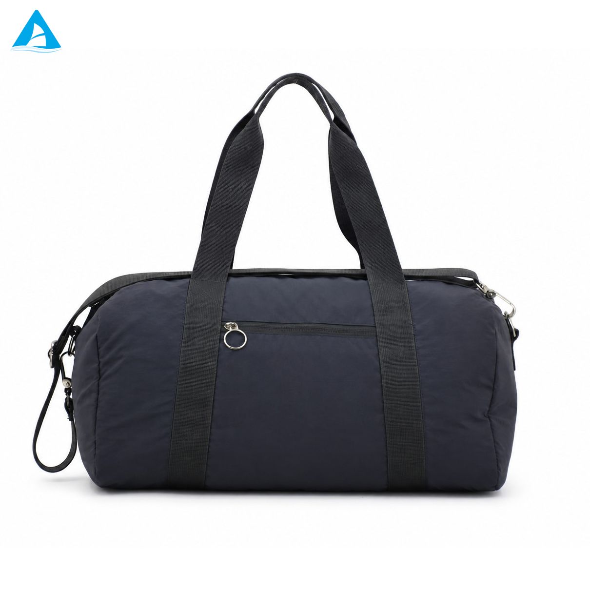 Bolsa de lona para gimnasio, color azul marino, con compartimento para zapatos, bolsa de viaje de fin de semana de nailon resistente al agua con correa desmontable para hombres y mujeres