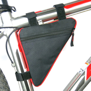 Bolsa de sillín avanzada para ciclismo, bolsa de herramientas triangular para bicicleta de montaña, bolsa para barra transversal de tubo superior, cierre de cremallera de poliéster resistente al agua